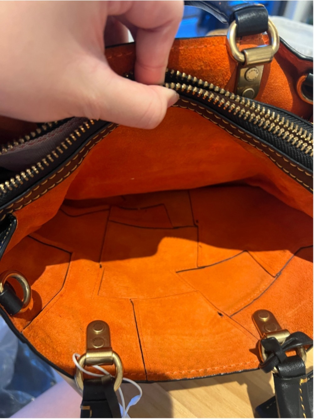 Coach 1941 Patchwork Rogue 30 Bag 20315 Multi Orange Olive Leather Suede Satchel - Picture 13 of 16